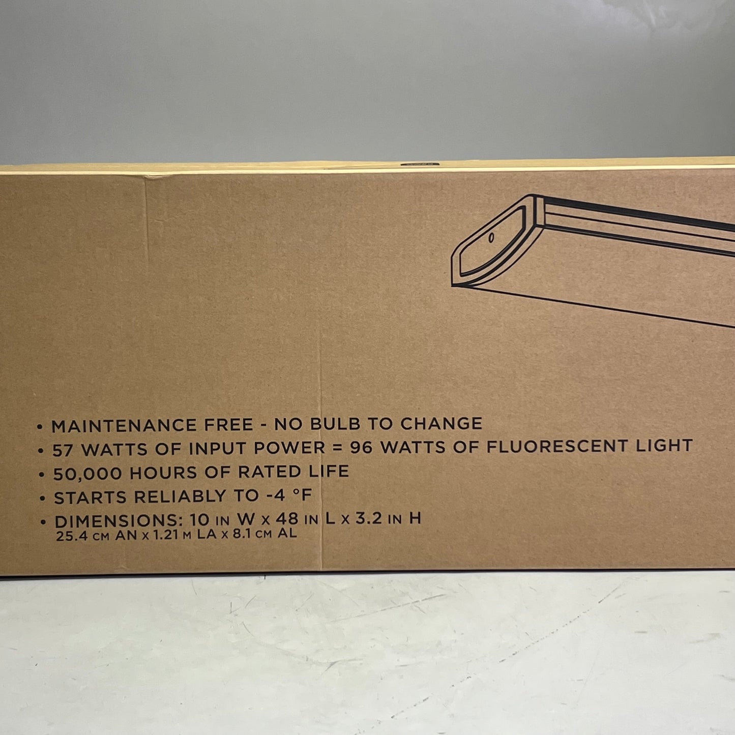 COMMERCIAL ELECTRIC High Output Wrapround Light 4ft, White 1001820735