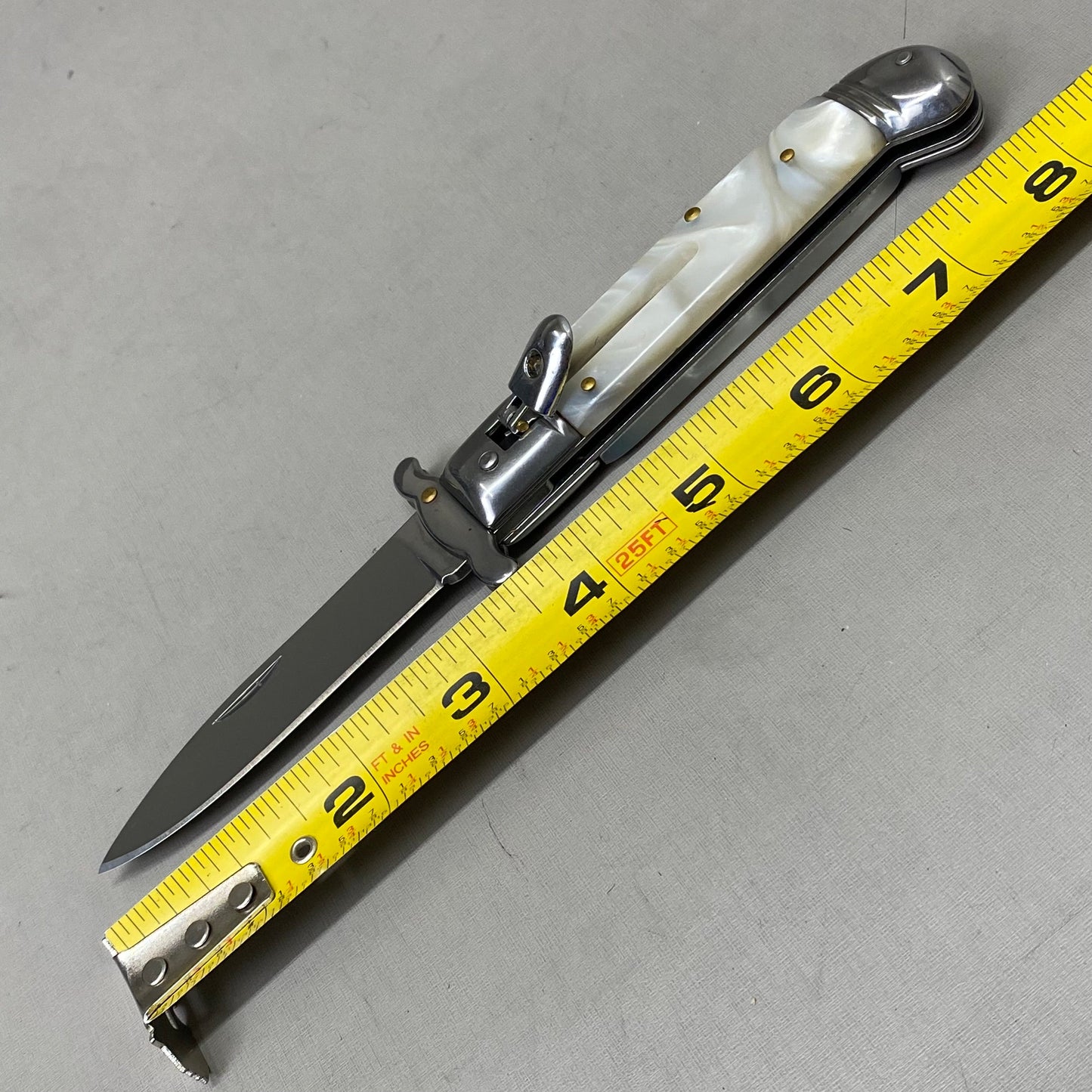 ZA@ ARMED FORCE TACTICAL Hand Crafted OTF Pocket Knife 3.5"Blade 8" Knife White Marble ST-10WP