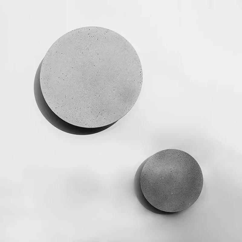 Modern Creative Circular Cement Wall Lamp - Illuminate Your Home with Wabi-Sabi Elegance