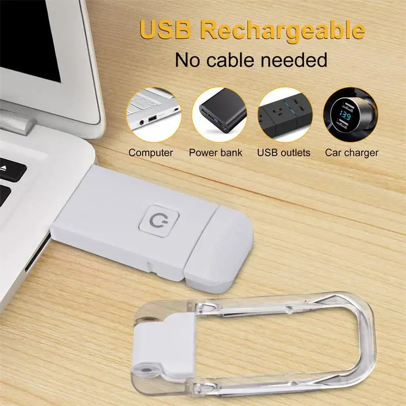 LED Rechargeable Book Light - USB Clip-On Reading Light with Eye Protection