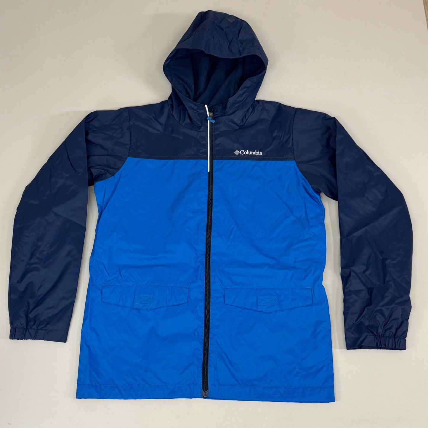 COLUMBIA Rain-Zilla Fleece Lined Jacket Youth Sz L Bright Indigo/Navy New No Tags