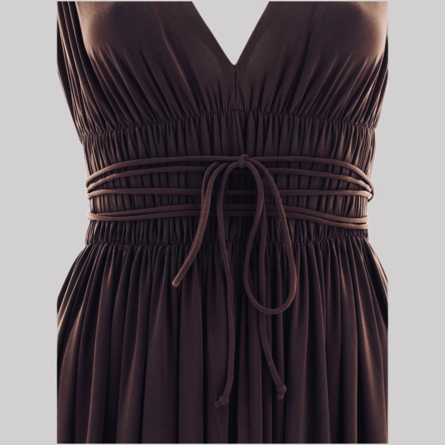 NORMA KAMALI Goddess Dress Unlined Women's Sz XXS/32 Chocolate KK3233PL292028