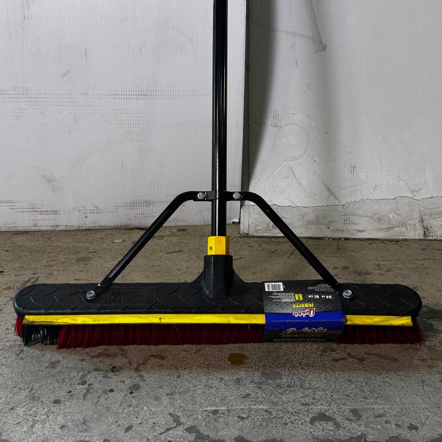 QUICKIE Jobsite Broom Soft/Stiff Combo 24" X 63" Red & Black 635SU