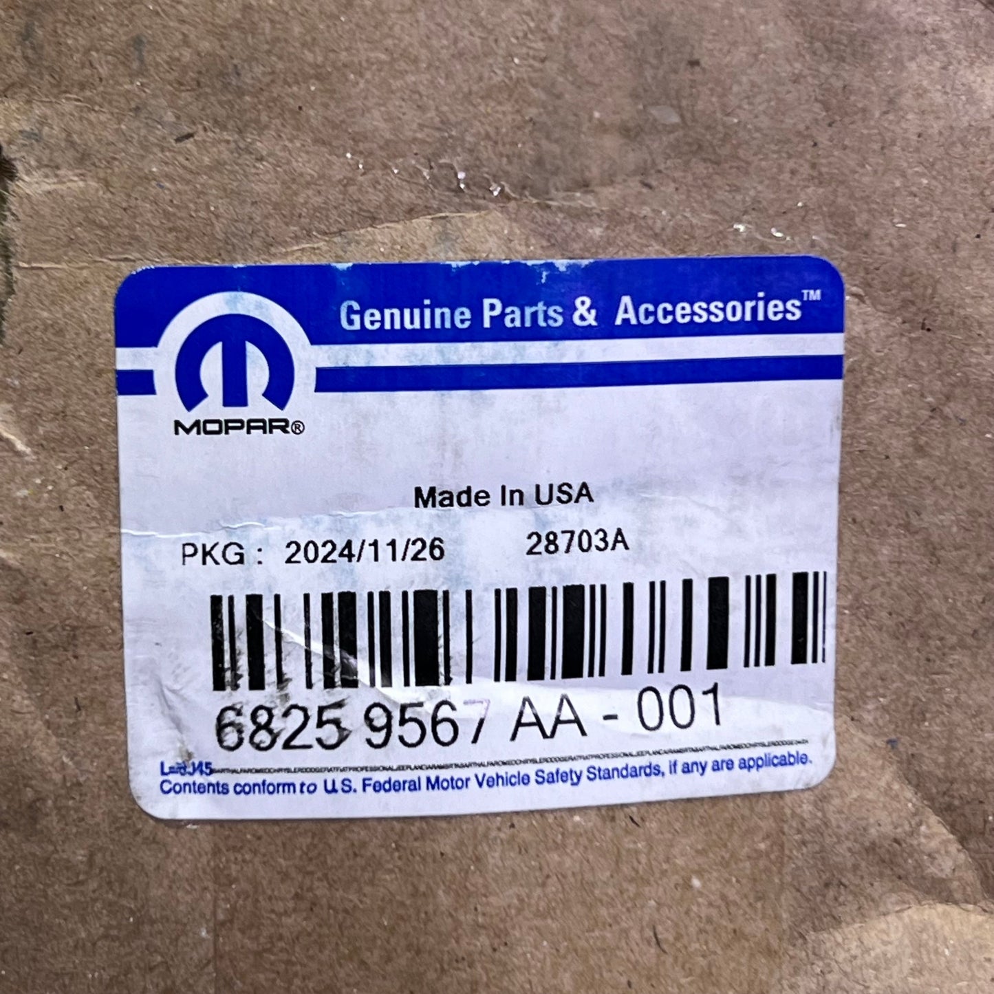 MOPAR Left Axle Half Shaft 68259567AA (New Other, Distressed Box)