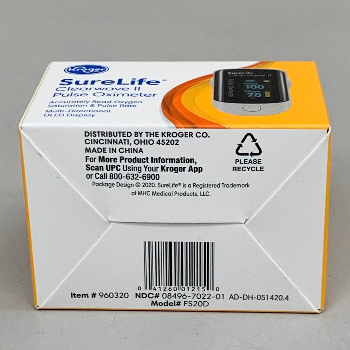 KROGER SureLife Clearwave 2 Pulse Oximeter Soft Pad Finger Insert BB 12/25