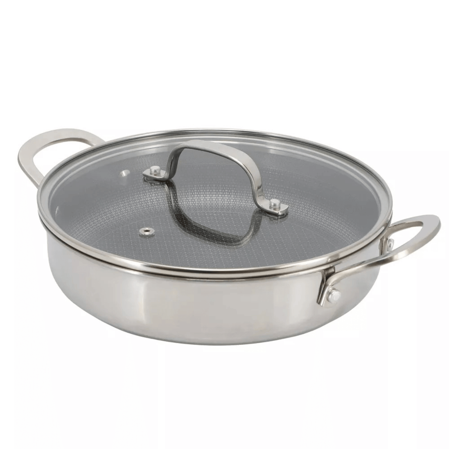 Better Chef 11-Inch 3-Ply Stainless Steel Nonstick Deep Fry Pan with Lid