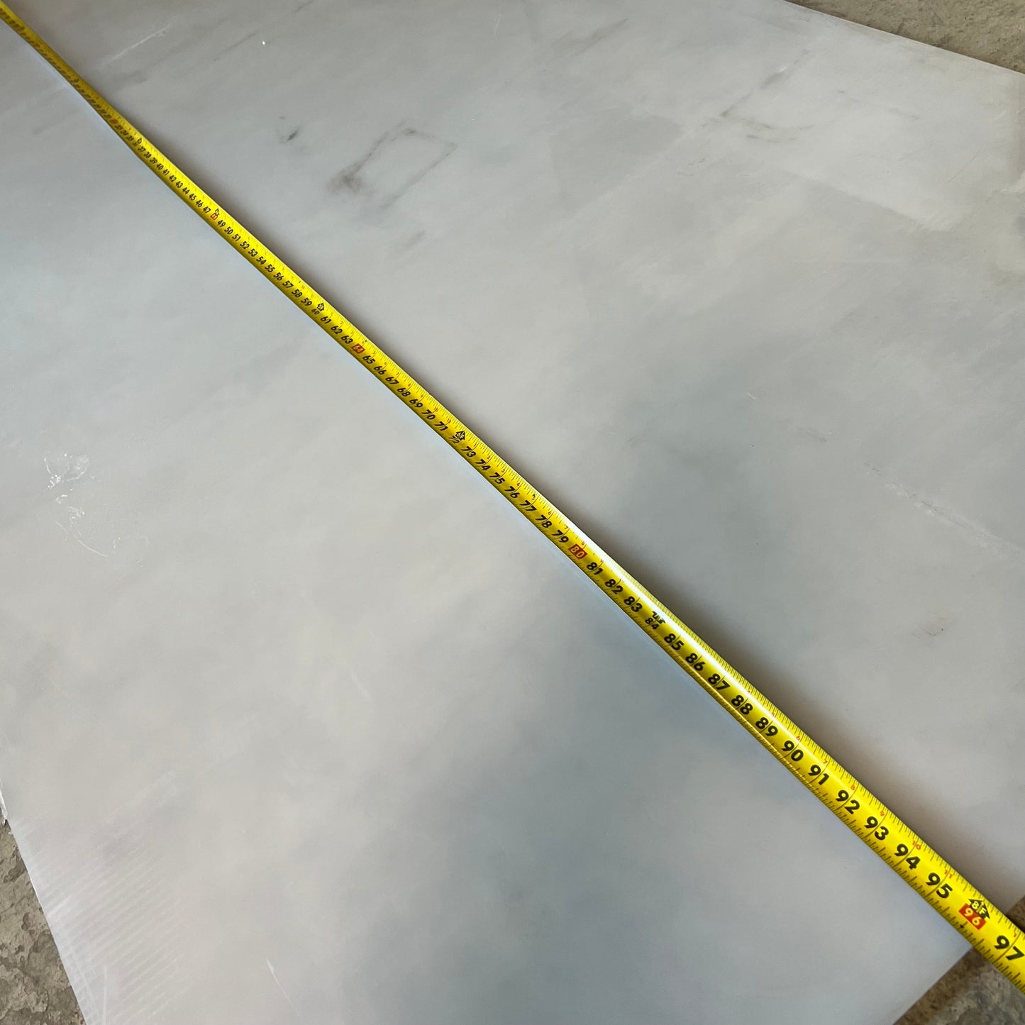 Plastic Polycarbonate Sheet Sz 96" L x 49" W x 3/16" Thick, White
