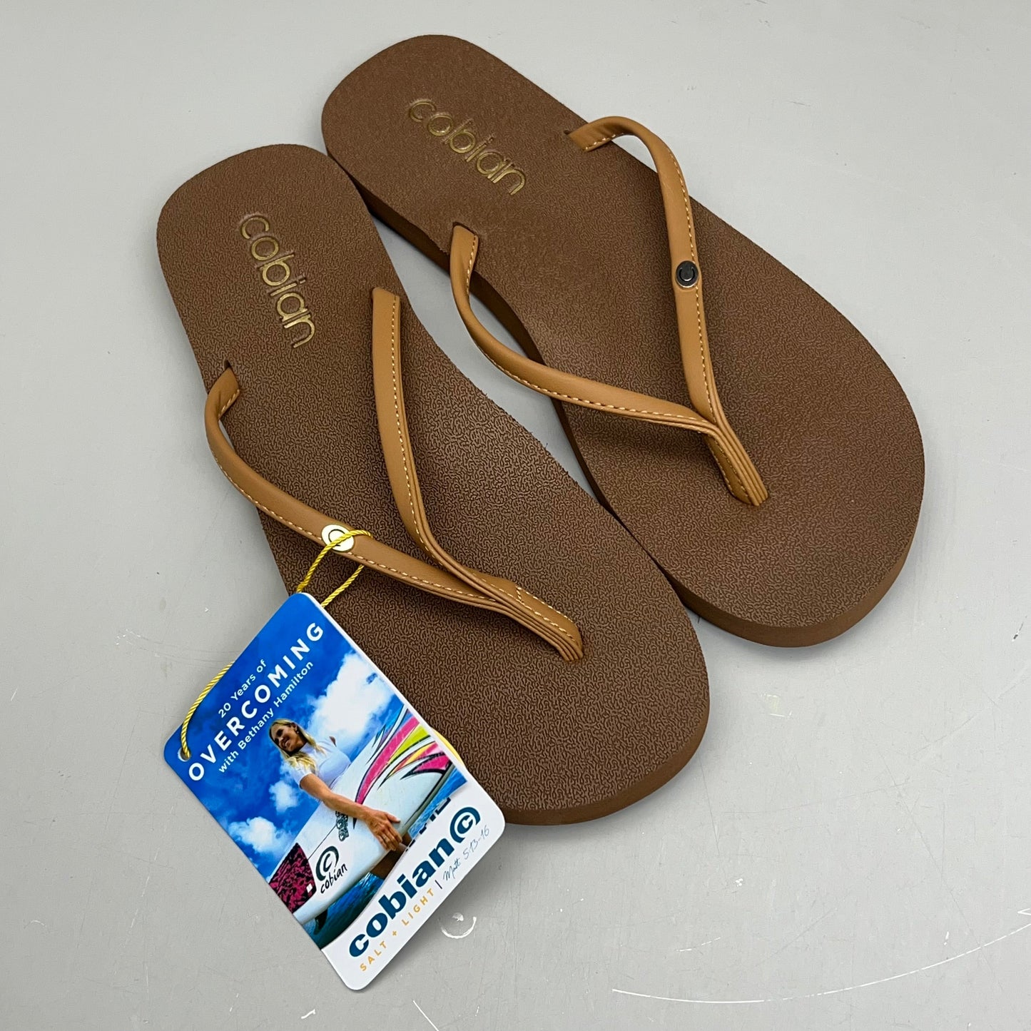 COBIAN Nia's Bounce 2 Synthetic Leather Sandals Women's Sz 6, EU 35.5 Tan NIA25-230-6
