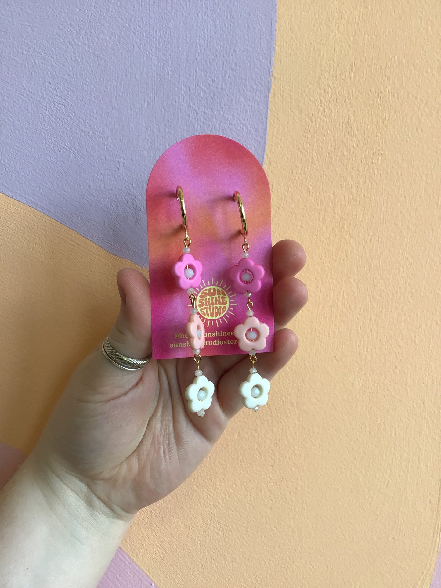 Matte Pastel Rainbow Statement Dangles