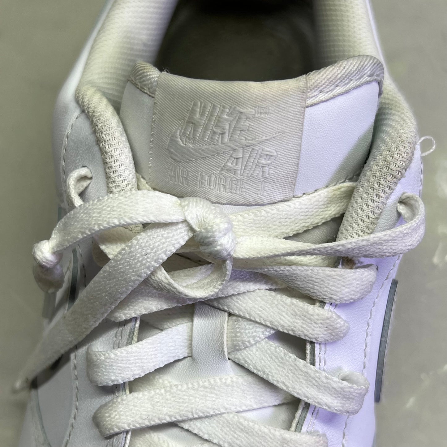 NIKE Air Force 1 '07 Leather Details Shoes Men's Sz 15 White (Pre-Owned)