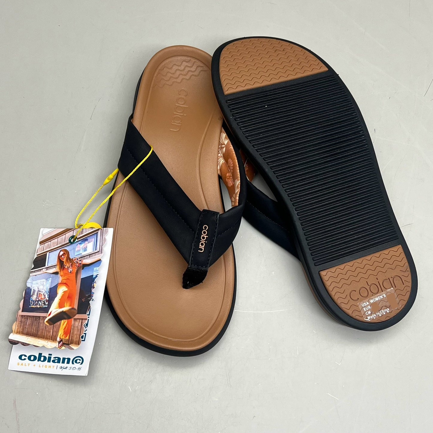 COBIAN Darby Synthetic Suede Strap Sandals  Women's SZ 8, EU 38.5 Black DAR24-001-8