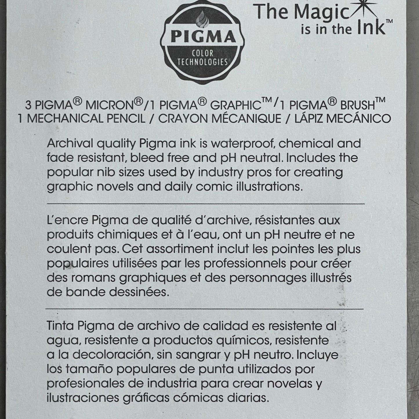SAKURA (2-PACK) Pigma Micron Manga-Comic Pro Pens .20mm, .35mm, .5mm, 1mm Black 50201