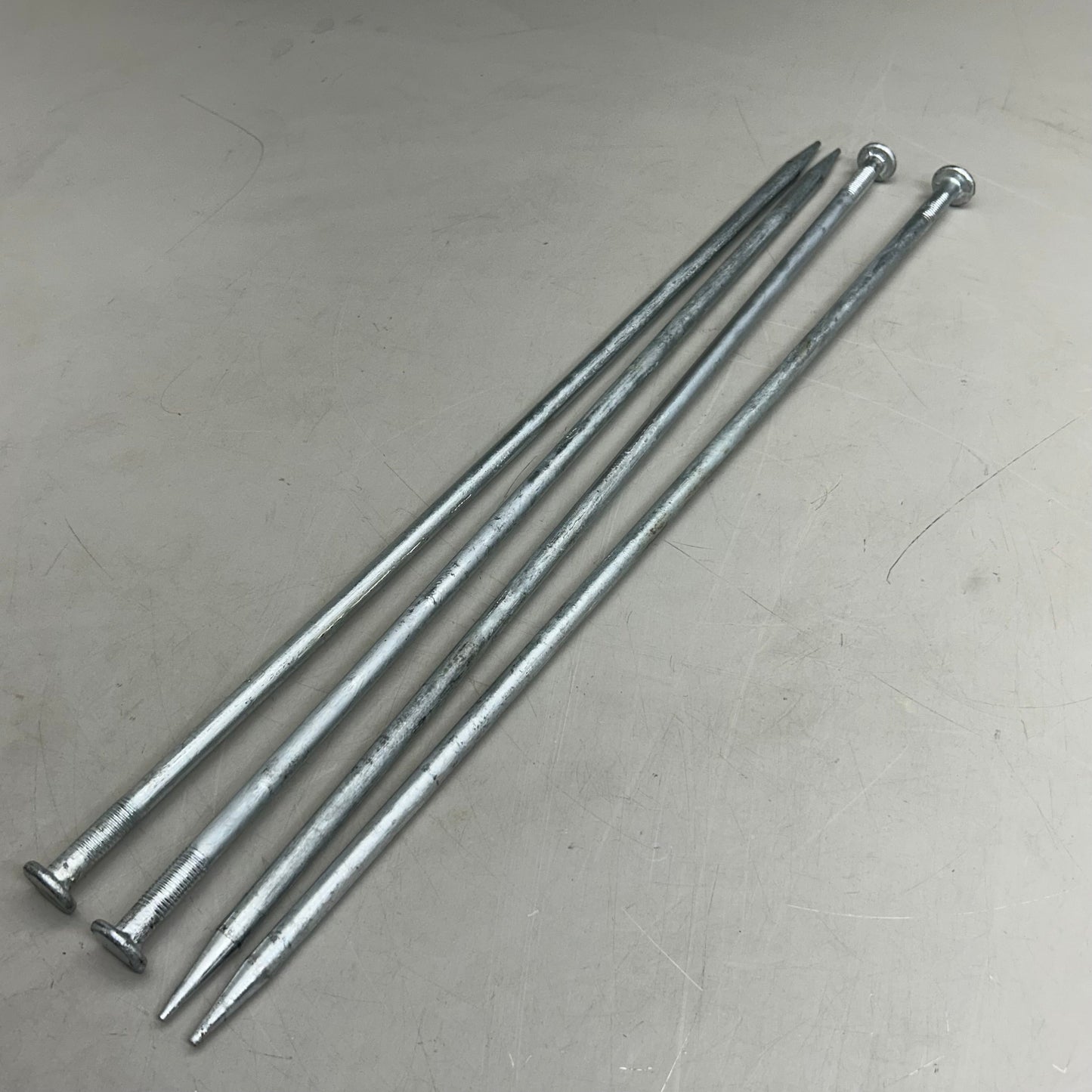 (Pack Of 4) Galvanized Landscape Spike Nails  20" Overall Length Chrome