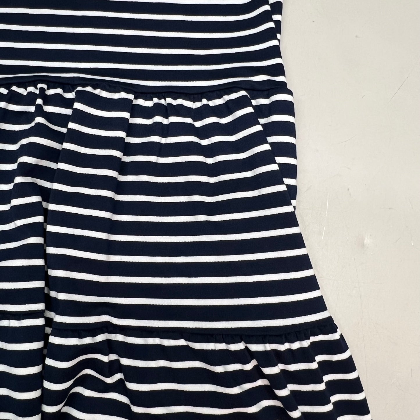 NAUTICA JEANS Tiered Collared Sleeveless Dress Women's Sz M Navy Blue/White