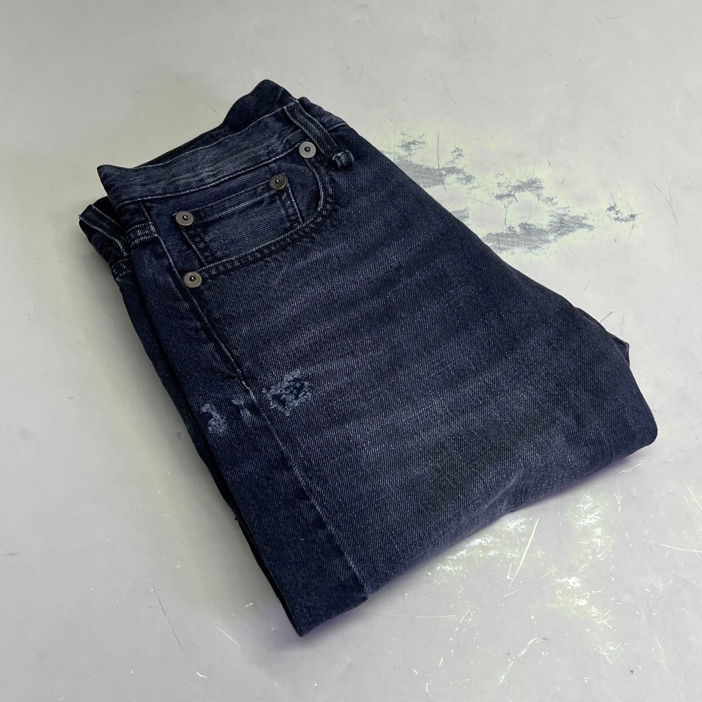 R13 Relaxed Distressed Boyfriend Jeans Made In Italy Women's Sz 24 Jake Black