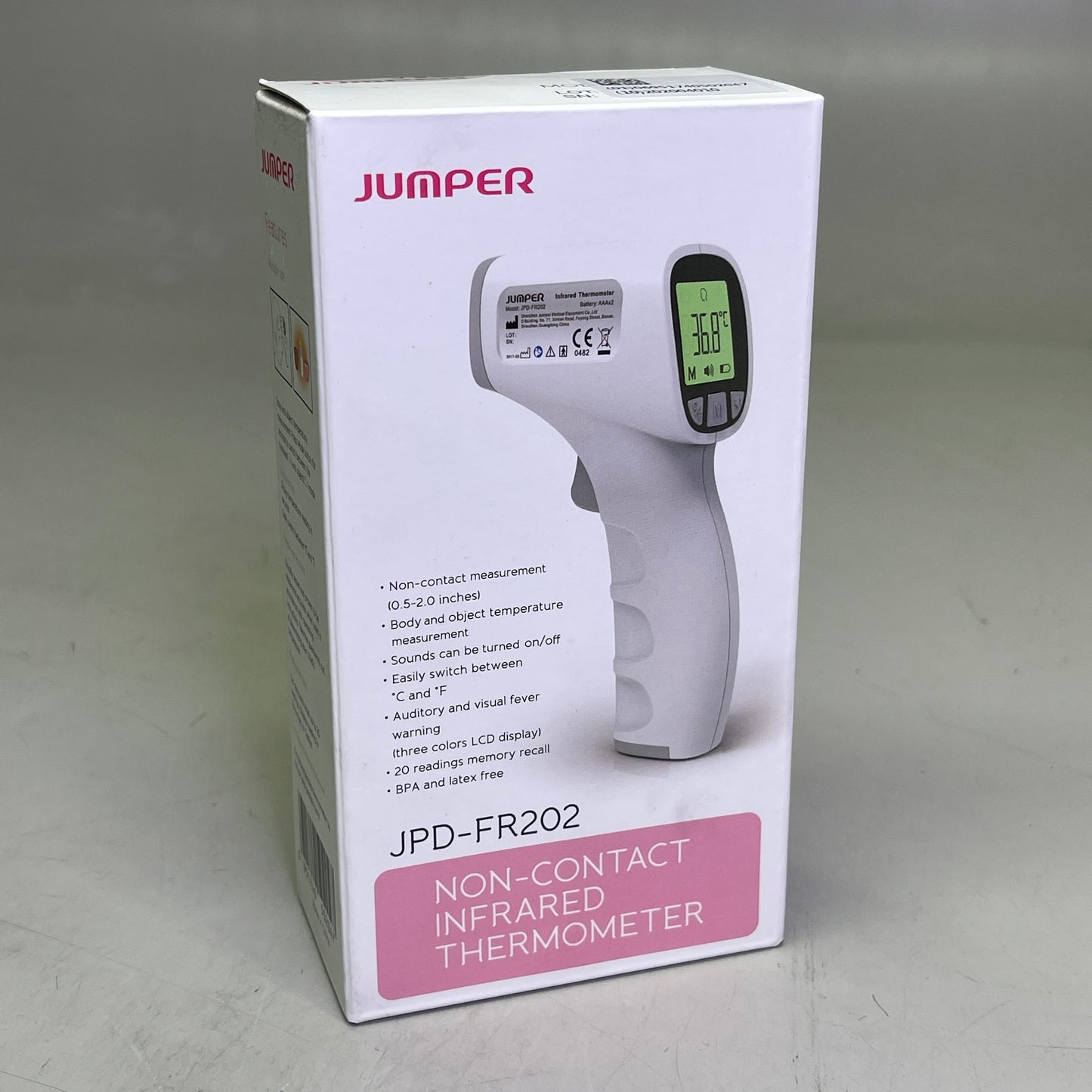 JUMPER Non-Contact Infrared Thermometer For Humans & Objects *USA SELLER* JPD-FR202