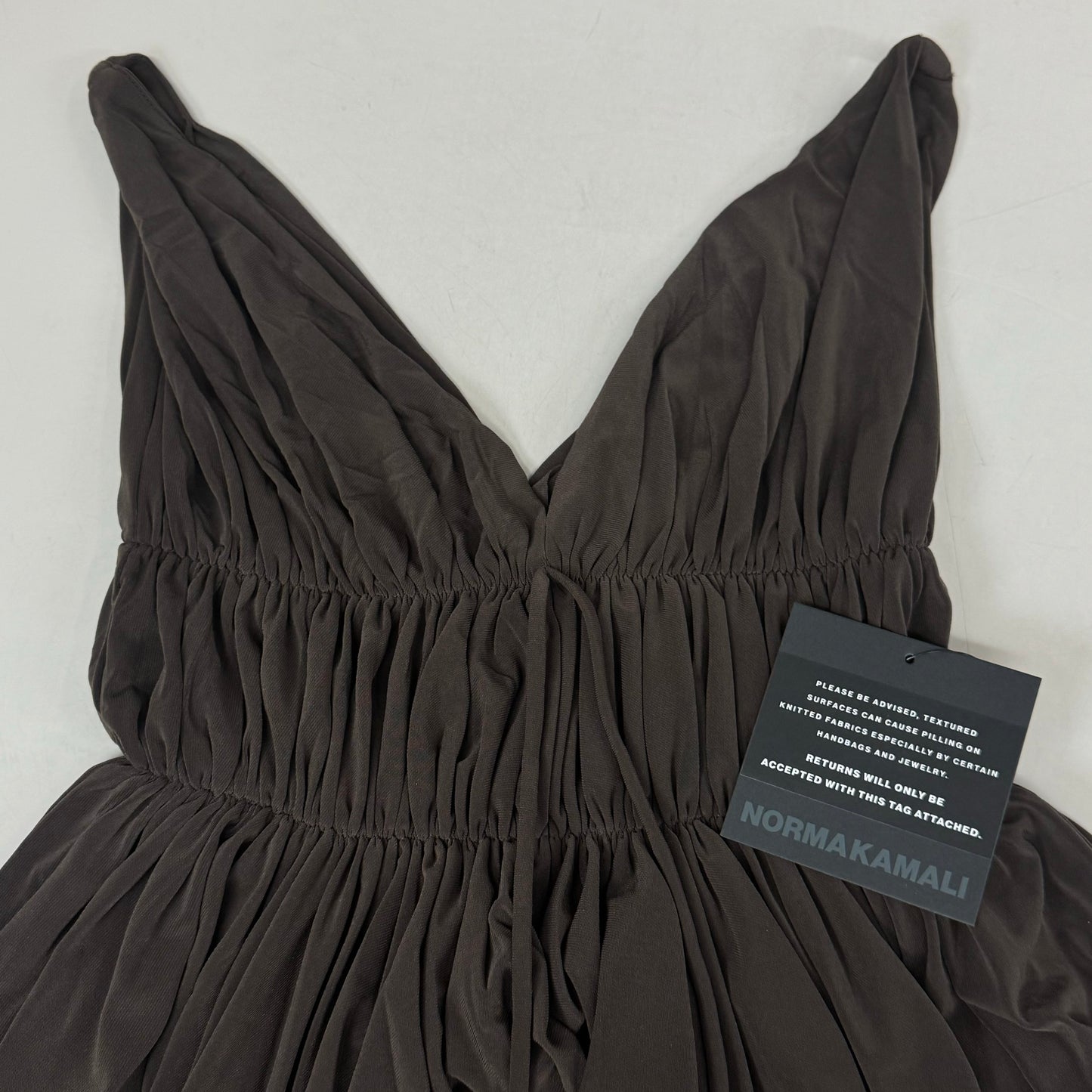 NORMA KAMALI Goddess Dress Unlined Women's Sz XS/34 Chocolate KK3233PL292028