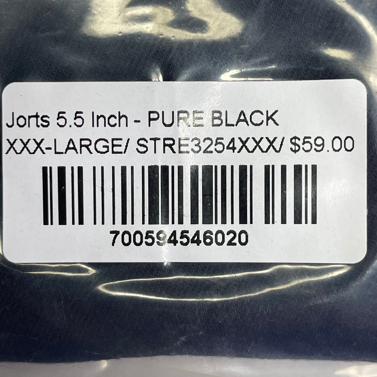 HANDUP APPAREL Jorts 5.5" XXXL Men's Pure Black STRE3254XXX