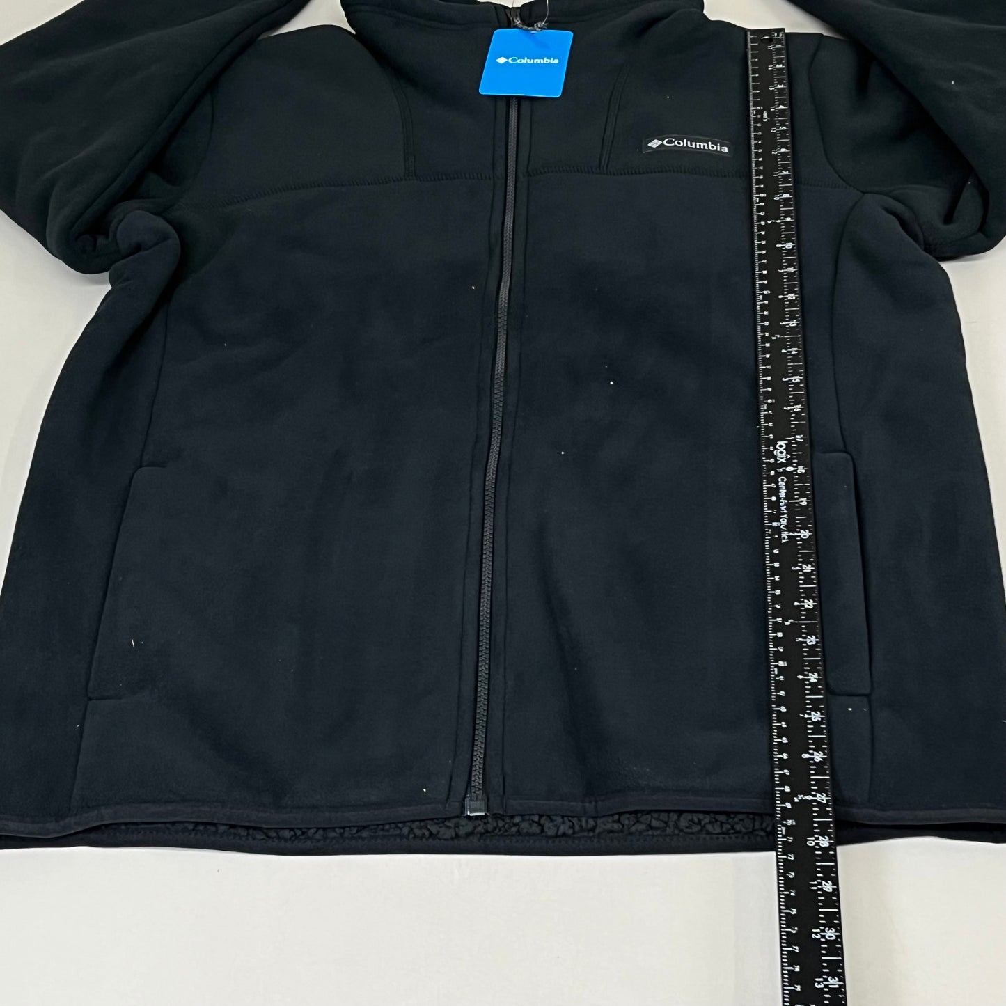 COLUMBIA WinterPass Full Zip Fleece Hip Length Jacket Mens Sz M Black 1909121011