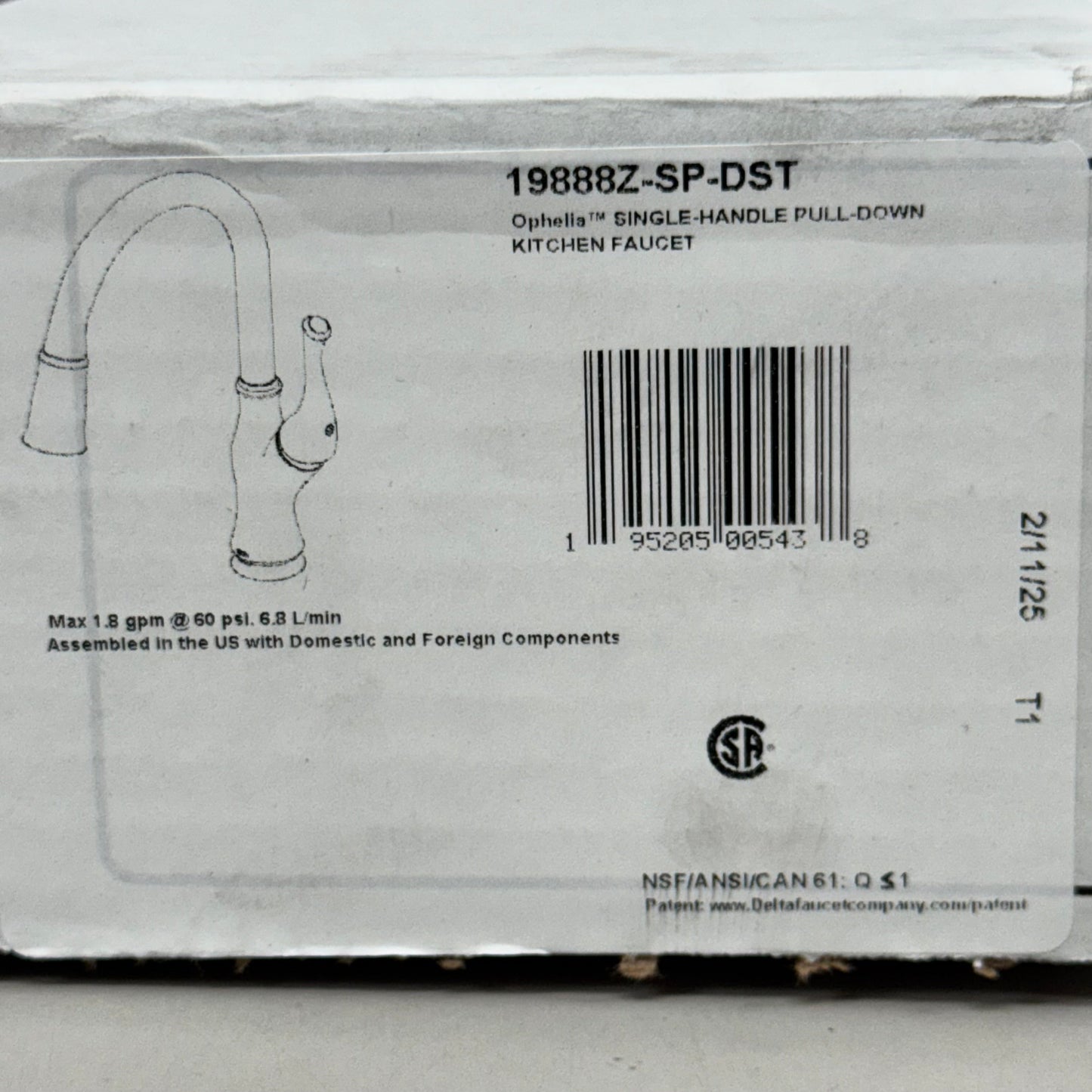 DELTA Pull-Down Kitchen Faucet Upgrade 1L Spot Shield Stainless 19888Z-SP-DST