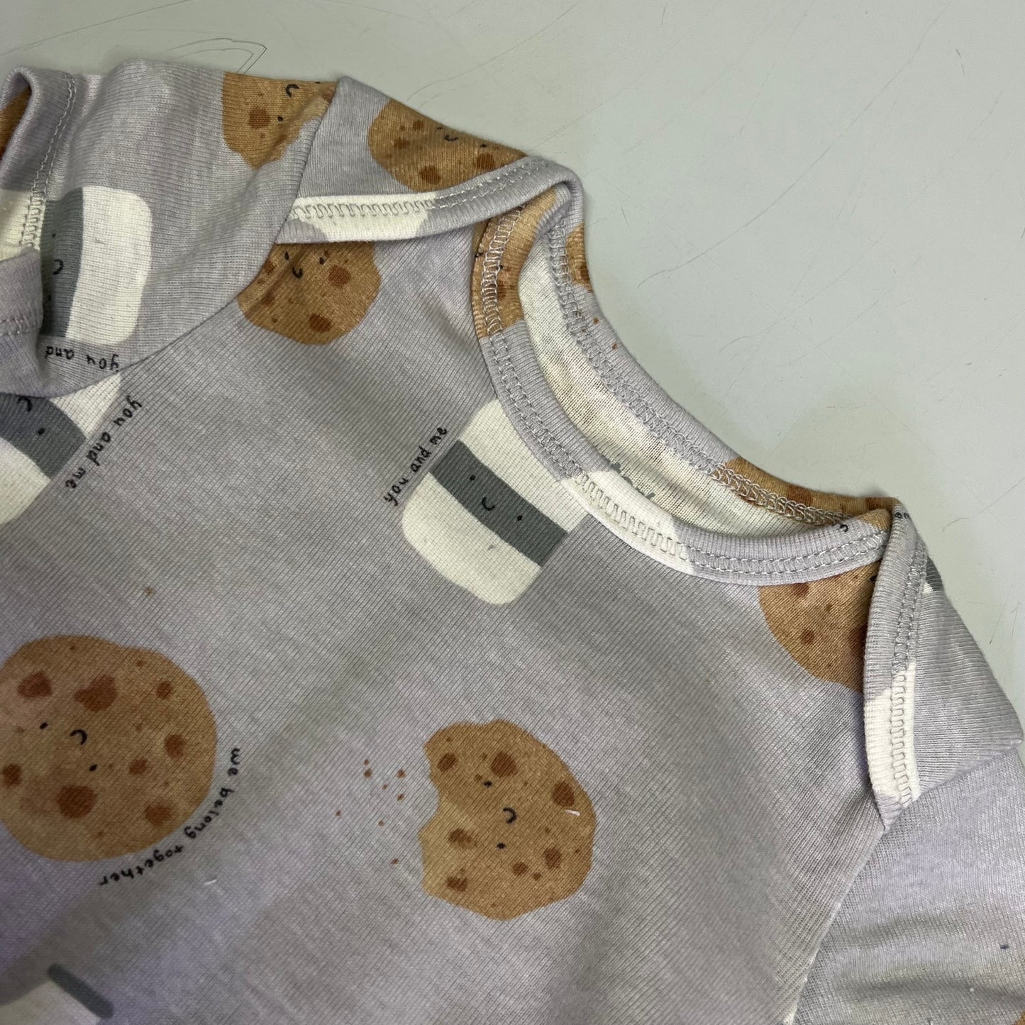 CARTERS (5 PIECE SET) Milk & Cookie - Animal Bodysuit Baby Boys Sz 6M Blue/White