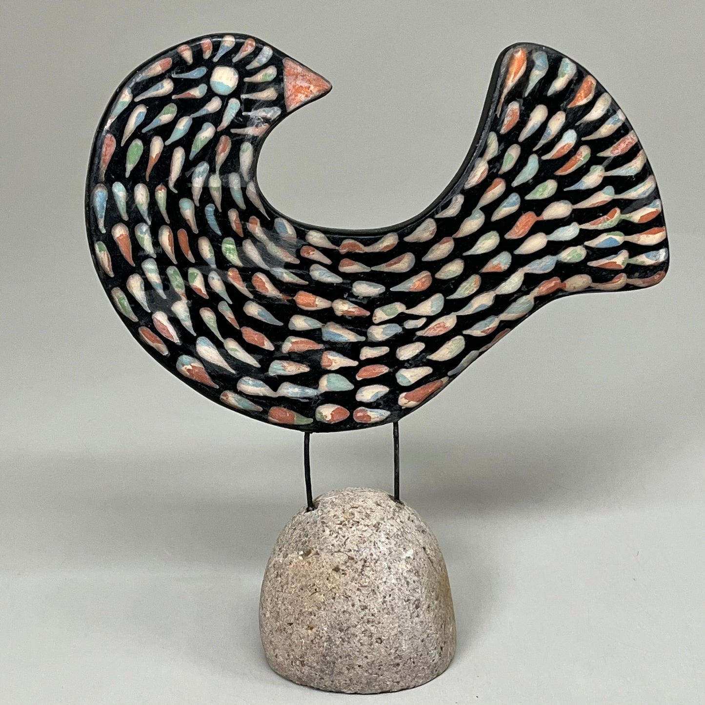 BLACK FOREST Set of 2 Clay Lenca Bird Desktop Decor