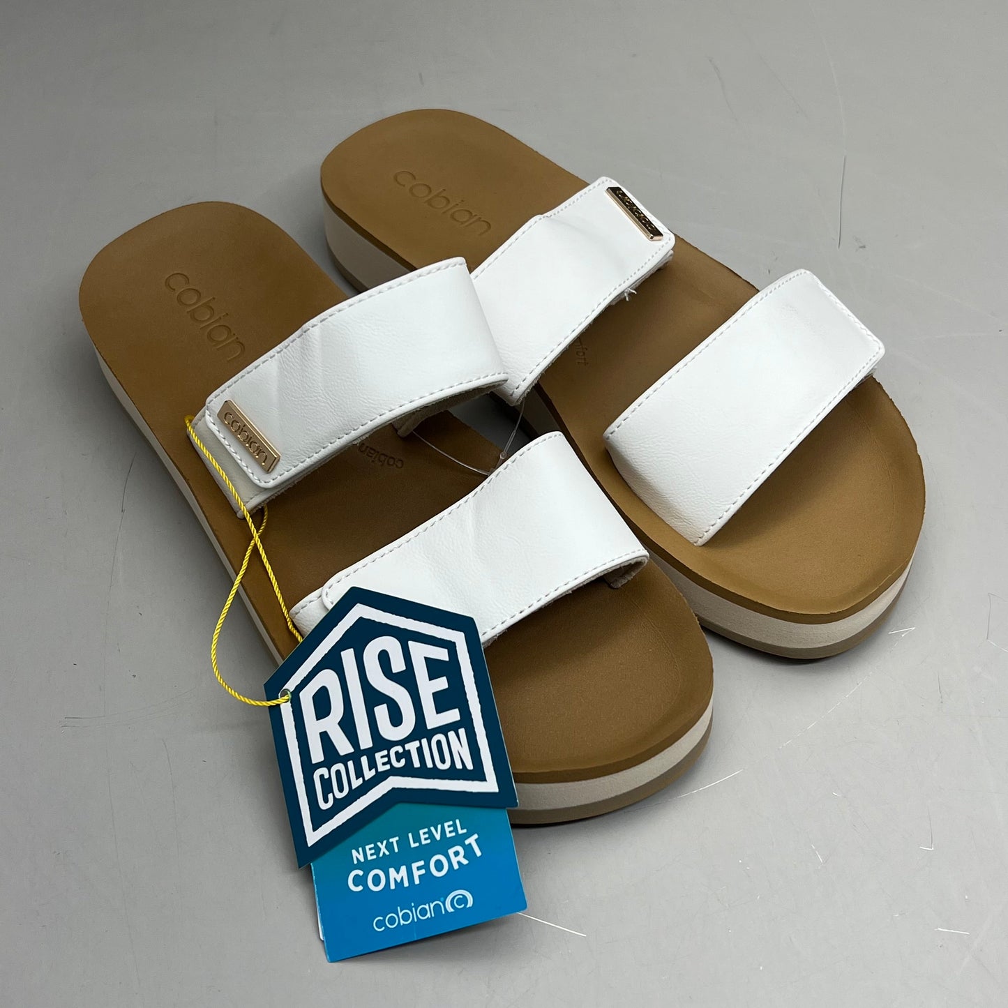 COBIAN Dana Rise Elevated Flatform Style Slide Women's Sz 10 White DNA24-100-10
