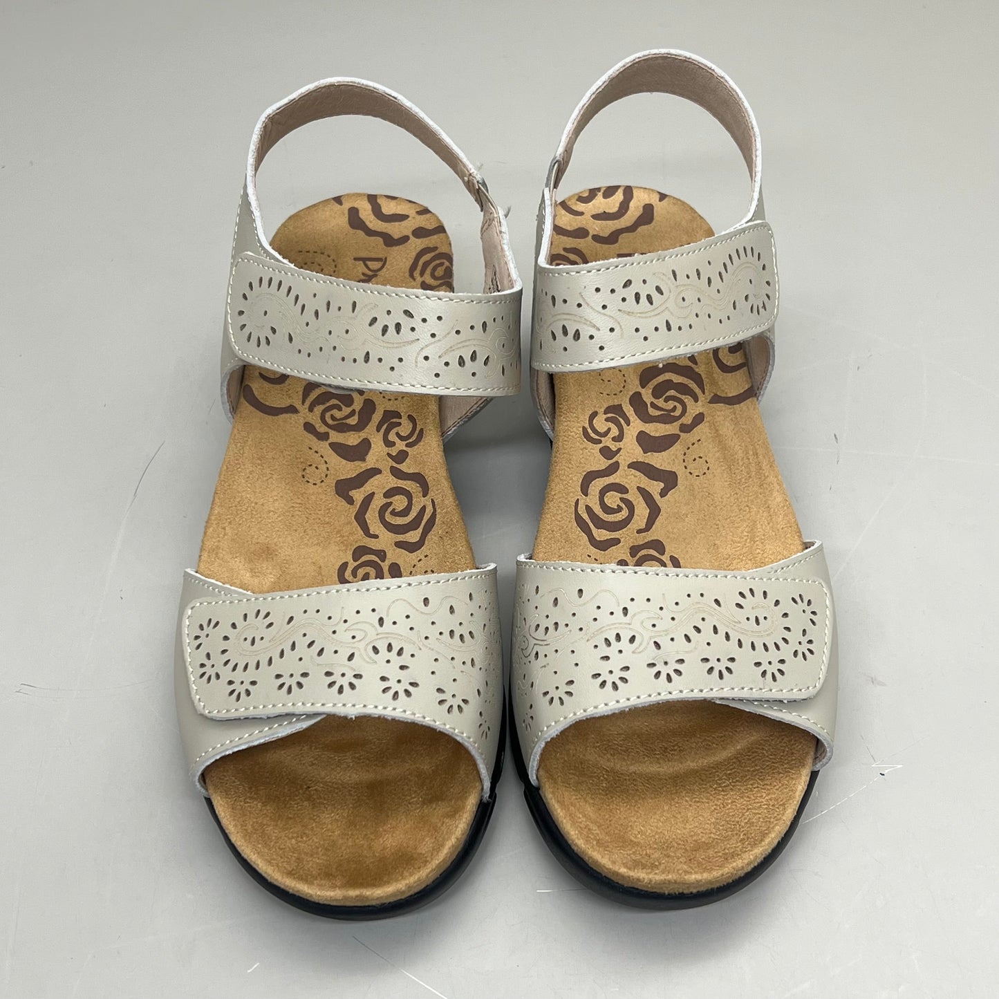 PROPET Wanda Sandal w/Wedge Heel Design Womens Sz 8 XX WIDE (4E) Cream WSX203L