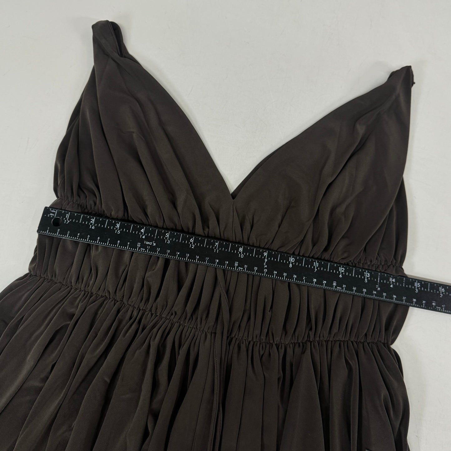 NORMA KAMALI Goddess Dress Unlined Women's Sz L/40 Chocolate KK3233PL292028