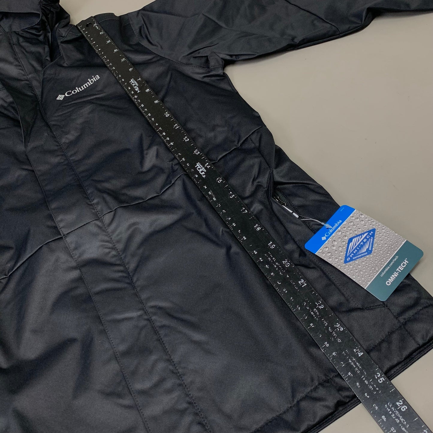 COLUMBIA Reflective Detail Hikebound Jacket Boys Youth Sz L Black SB6647-010