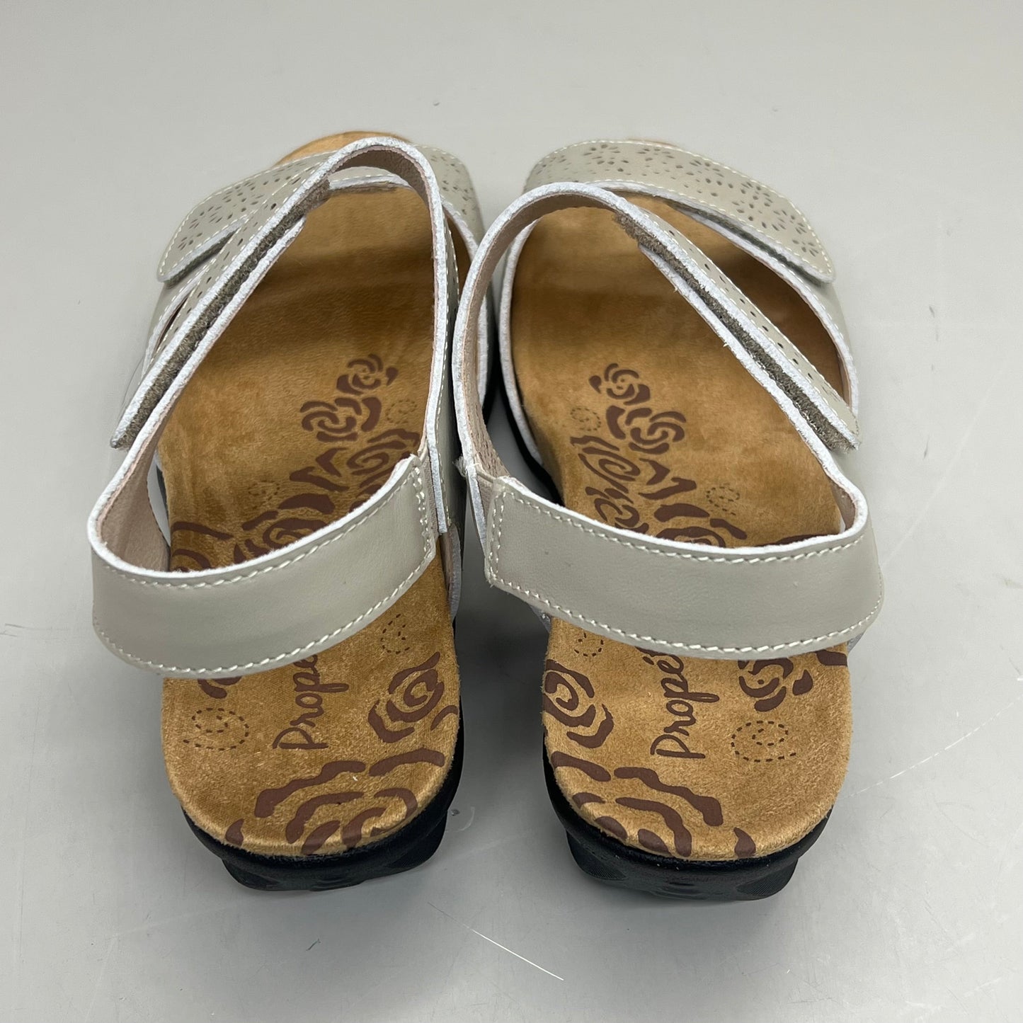 PROPET Wanda Sandal w/Wedge Heel Design Womens Sz 8 XX WIDE (4E) Cream WSX203L