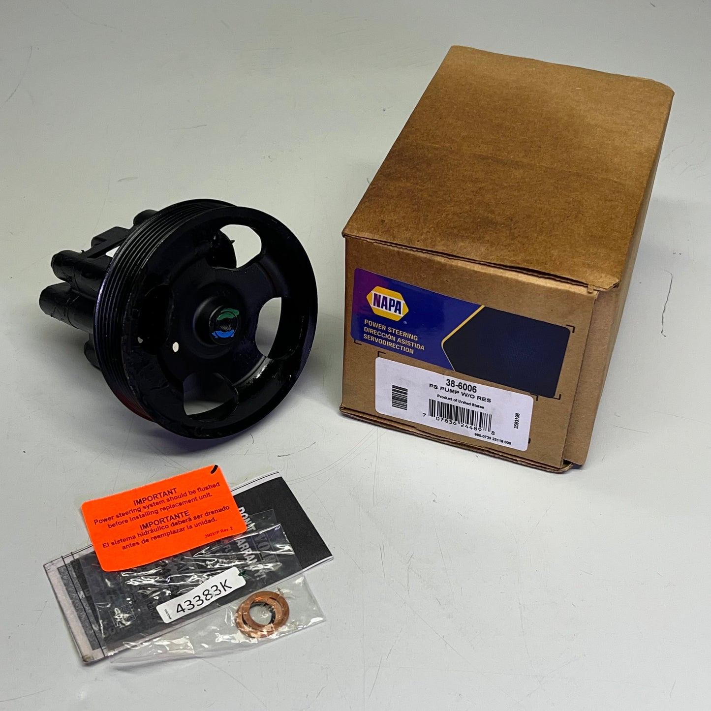 NAPA PS Pump W/O Res Power Steering For Infinity Model Vehicles 386006
