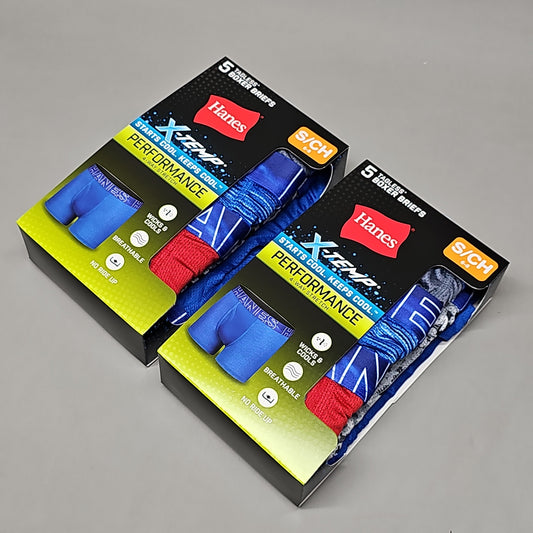 HANES Boxer Briefs 10-Pack Boy's Mesh Stretch X-Temp Size S 6/8 BX88P5 (New)