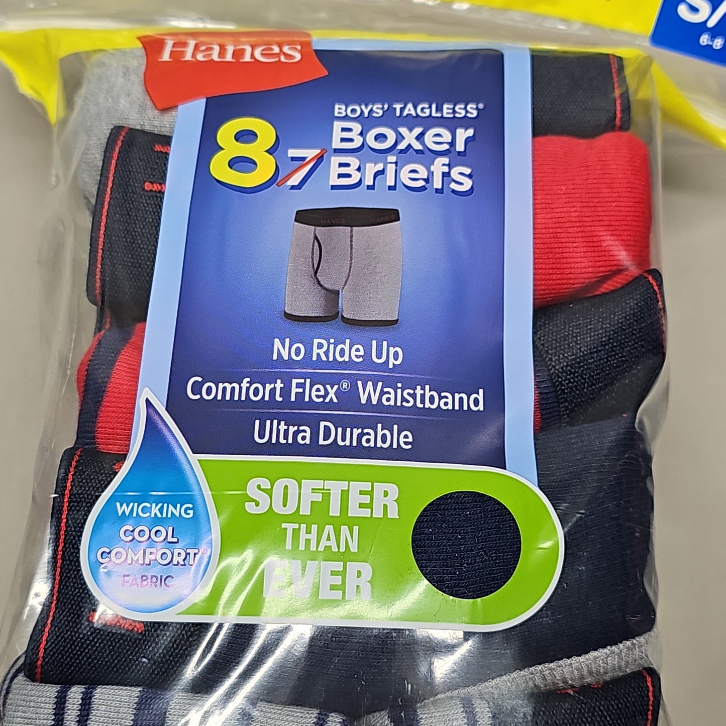 HANES Boxer Briefs 32-Pack Boy's Tagless Size S 6/8 B74SR8 (New)