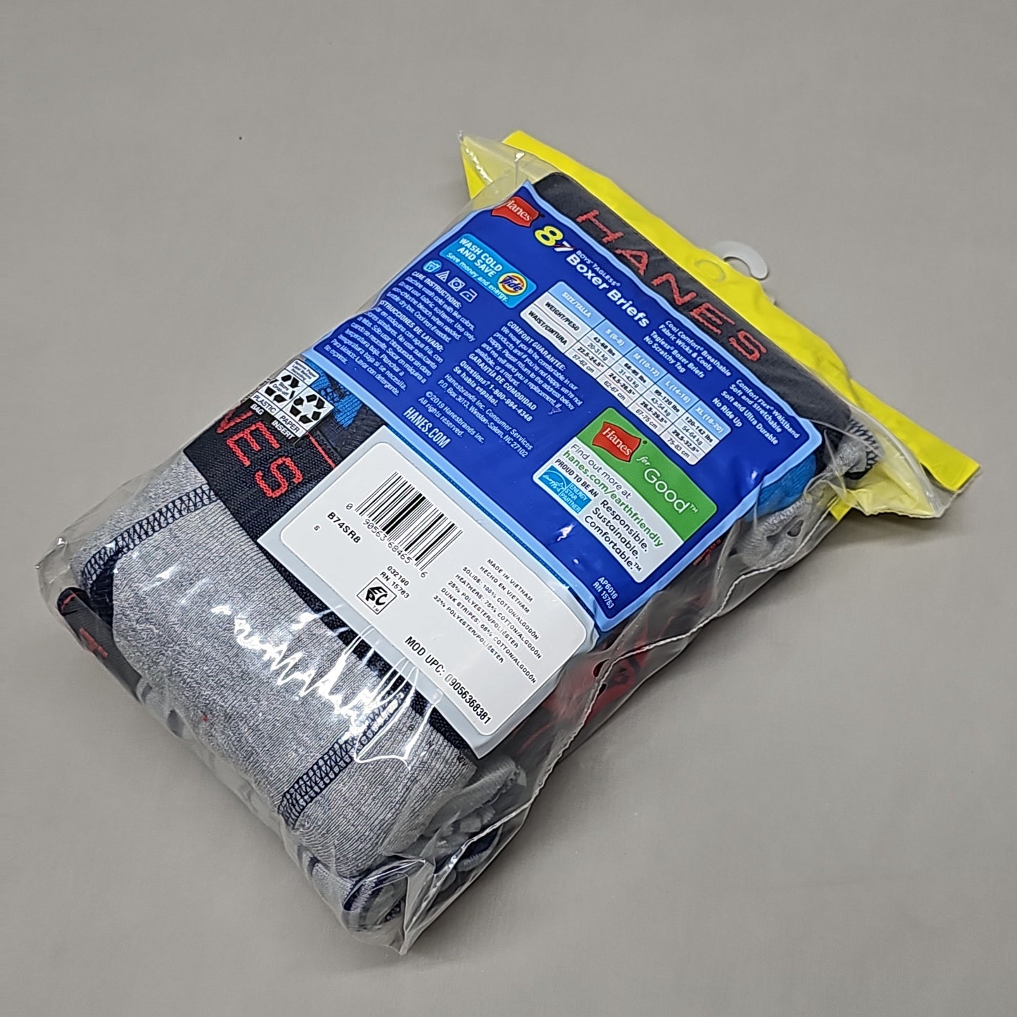 HANES Boxer Briefs 32-Pack Boy's Tagless Size S 6/8 B74SR8 (New)
