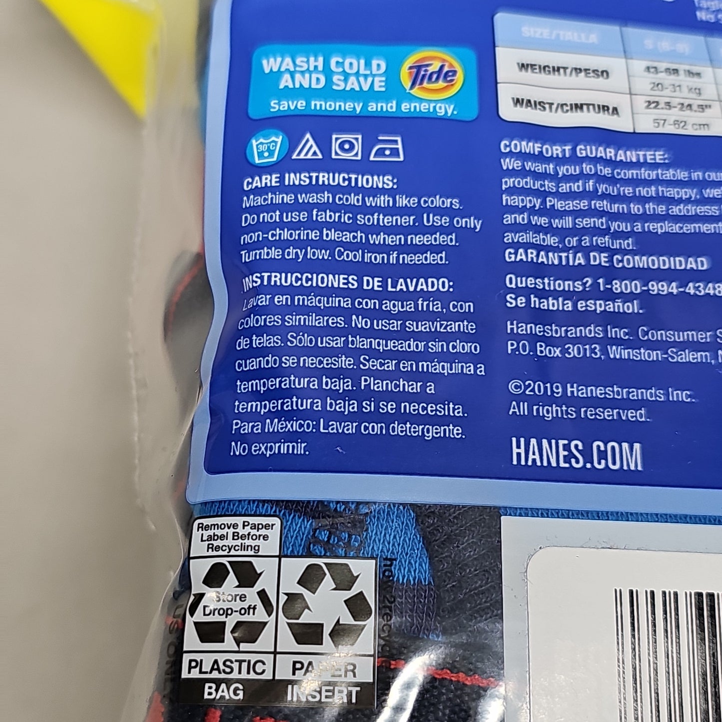 HANES Boxer Briefs 32-Pack Boy's Tagless Size S 6/8 B74SR8 (New)