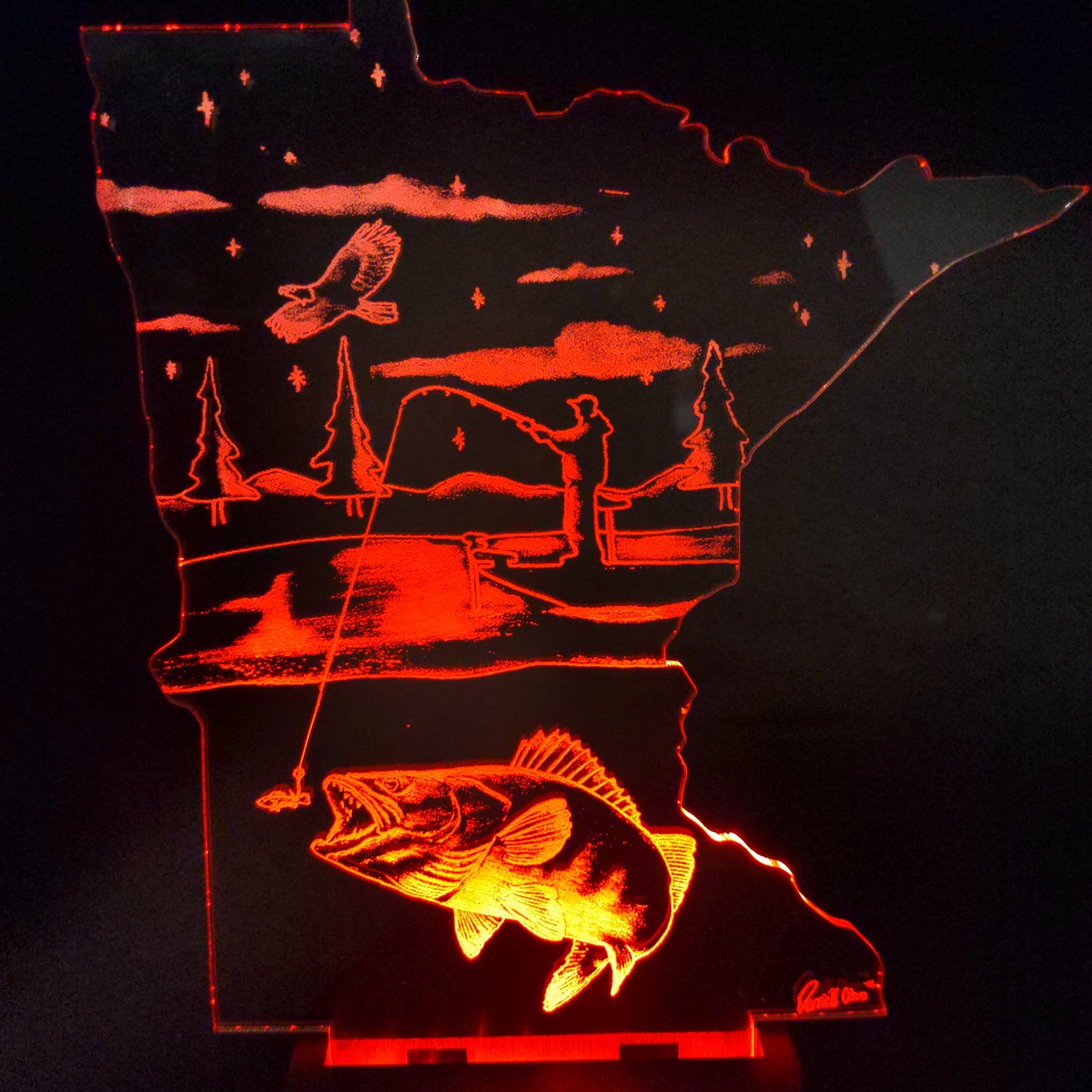 Walleye boat Fishing (mini LED)