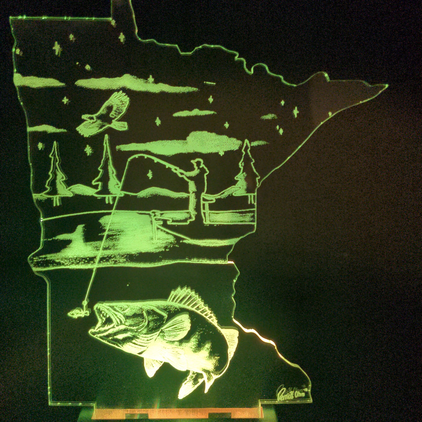 Walleye boat Fishing (mini LED)