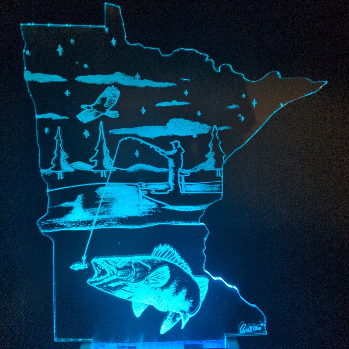 Walleye boat Fishing (mini LED)