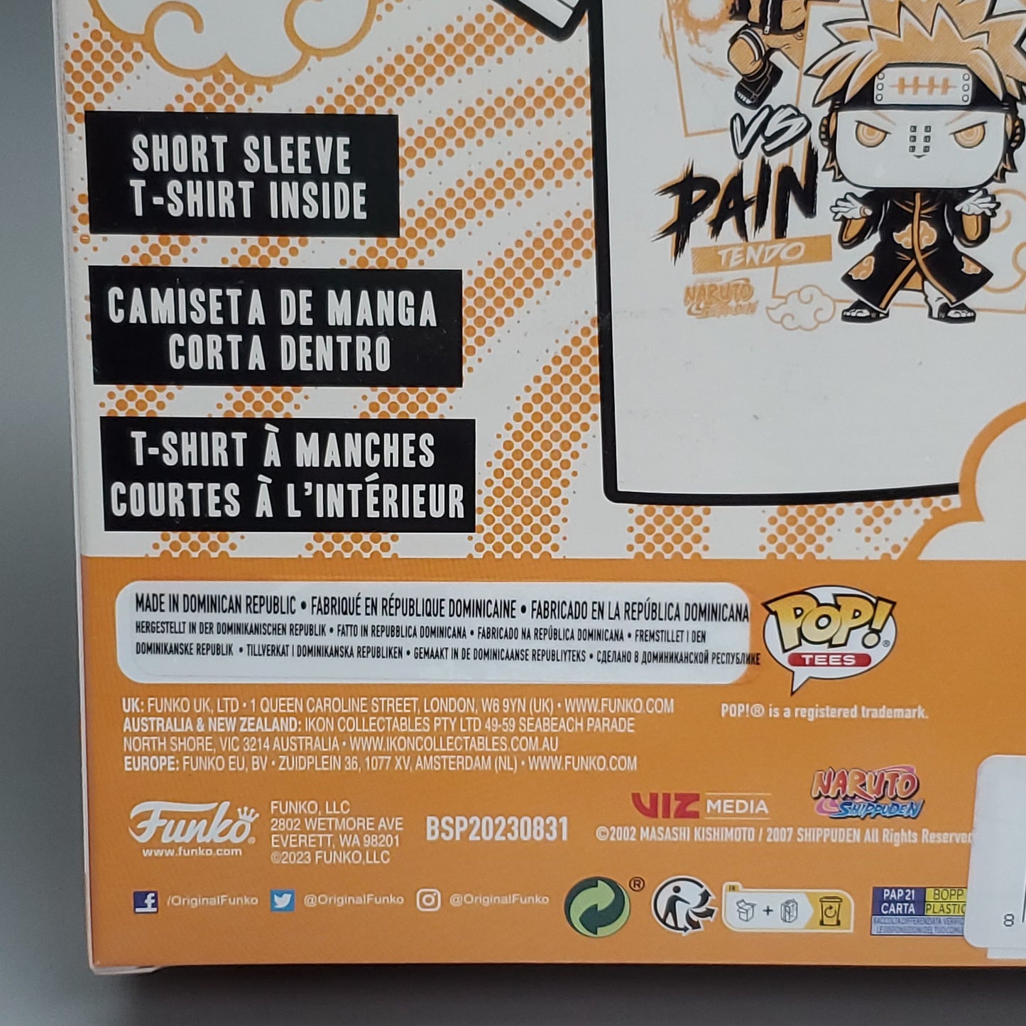 FUNKO Pop Naruto Shippuden Unisex T-Shirt SZ M Naruto vs Pain Boxed Tee