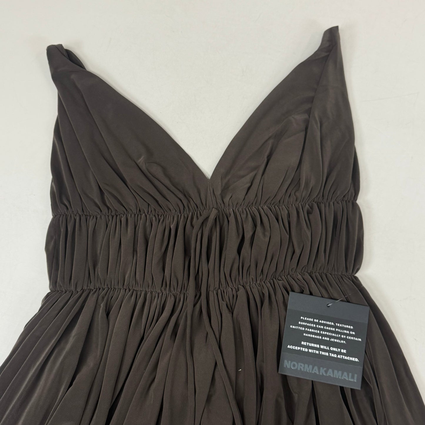 NORMA KAMALI Goddess Dress Unlined Women's Sz L/40 Chocolate KK3233PL292028