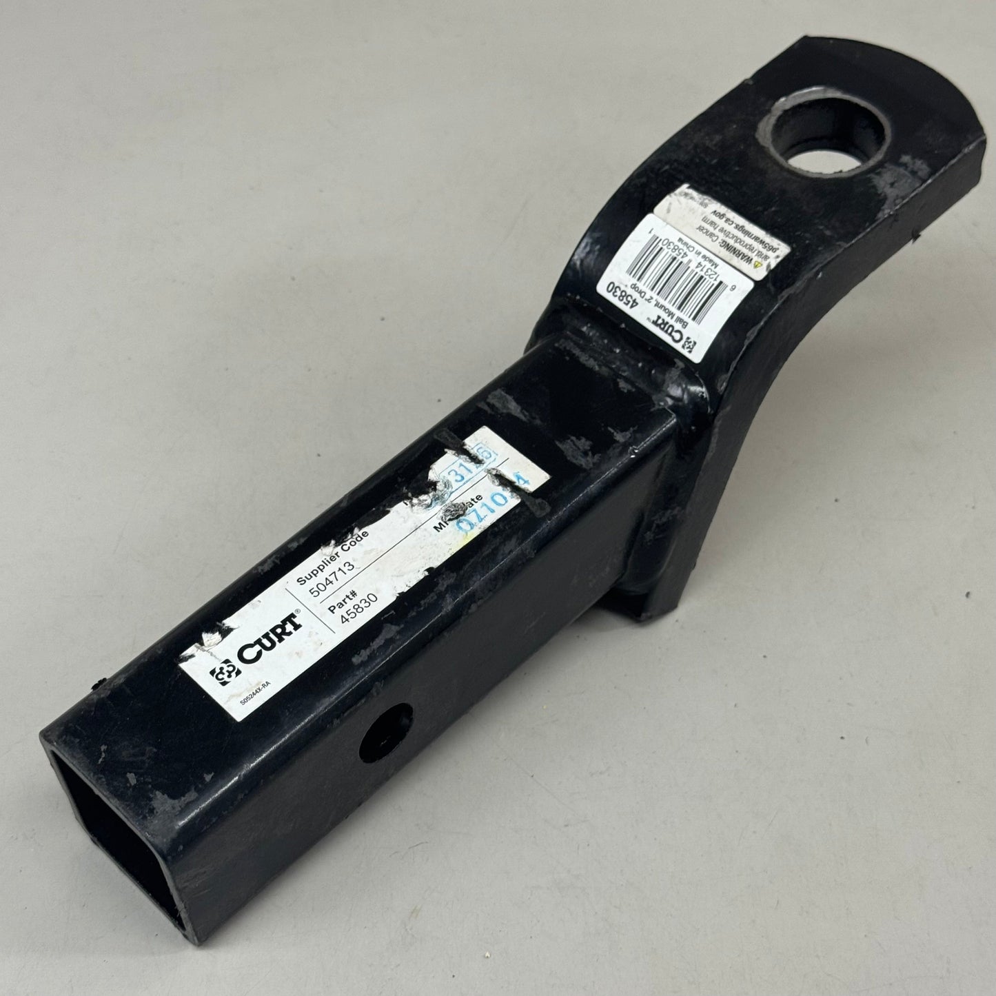 CURT Ball Mount Hitch Steel Shank No Ball 12" Overall Length Black 50700C-R1 (As-Is See Images)