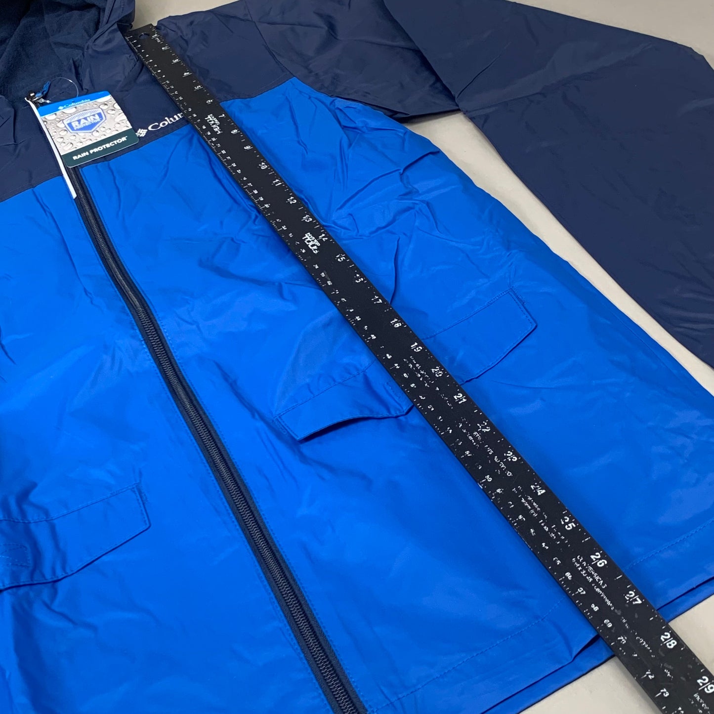 COLUMBIA Rain-Zilla Fleece Lined Jacket Youth Sz XL Bright Indigo/Navy RB3418-433