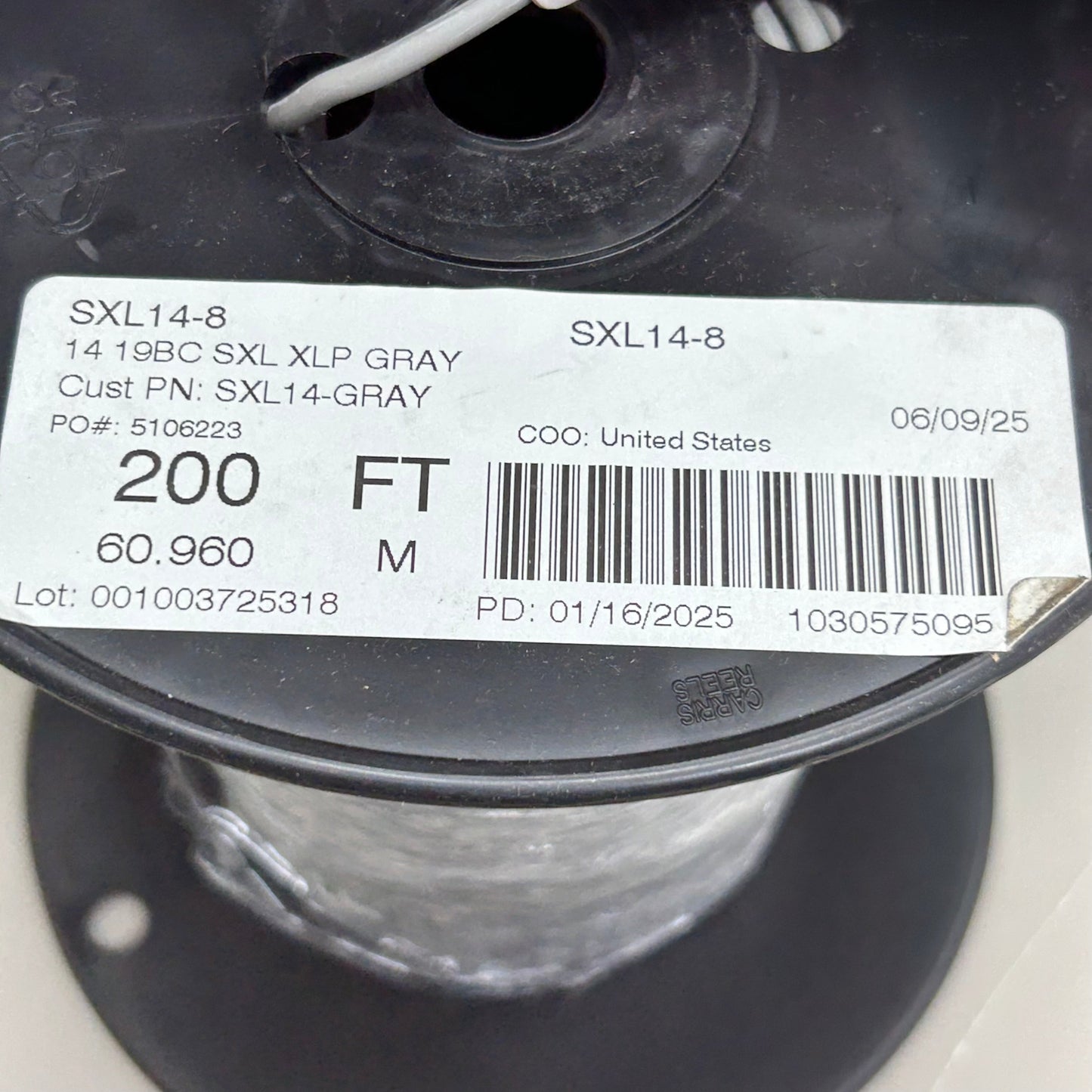 Stranded Bare Copper Encore Wire Material 200'  Grey SXL14-8