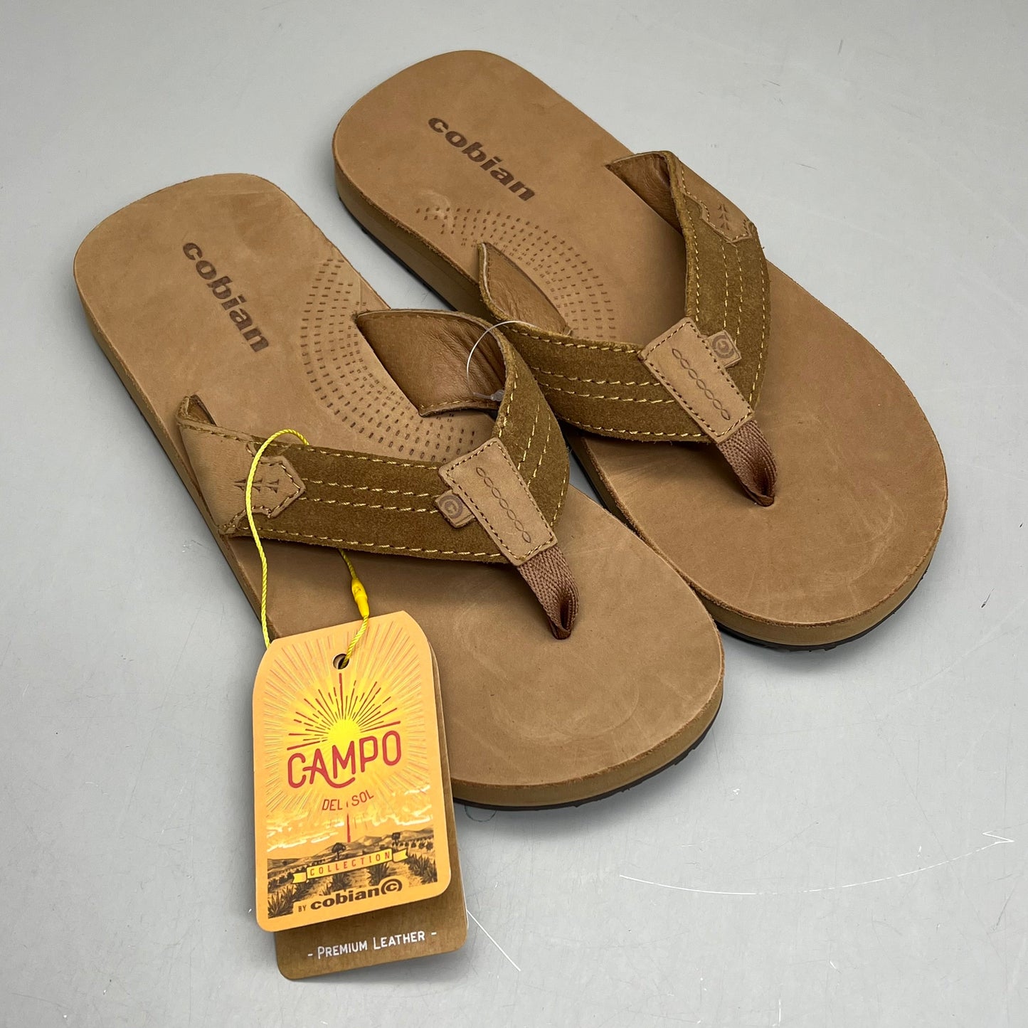 COBIAN Lazo Premium Leather Sandals Men's Sz 13 EU 46 Tan LZO-24-230-13
