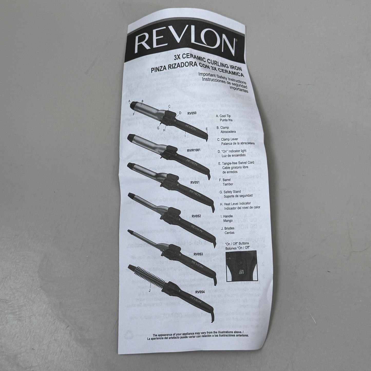 REVLON Perfect Heat Triple Ceramic Barrel Hair Curling Iron 1-1/4 inch