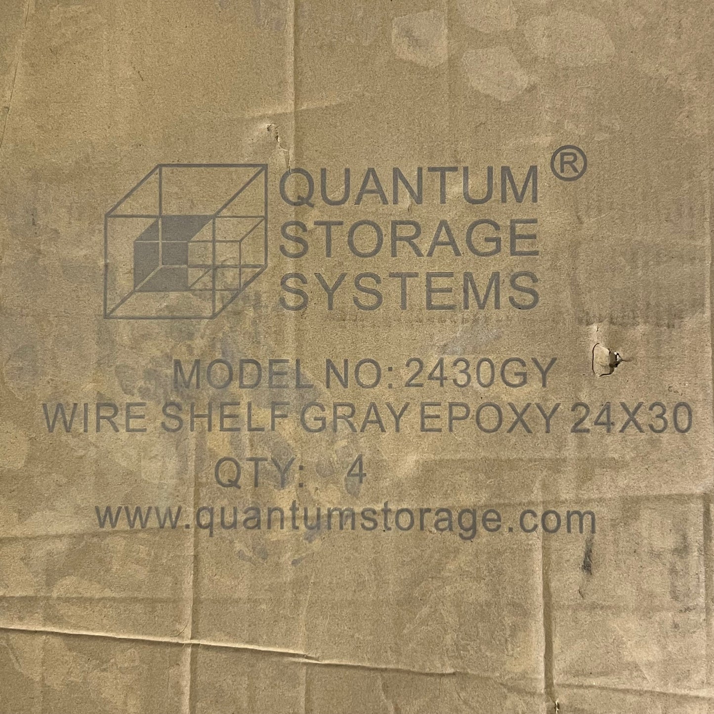ZA@ QUANTUM STORAGE SYSTEMS (2 Pcs) Wire Shelf Grayepoxy 2430GY Sz 24"x 30" (New Other)