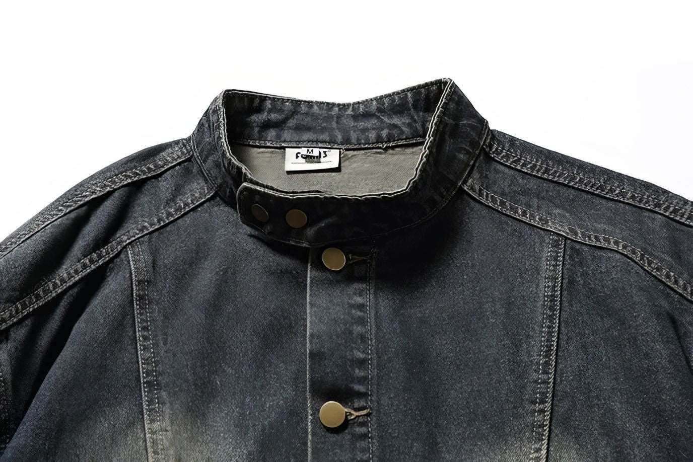 Fall_Winter Unisex Vintage Denim Jacket – Loose Fit, Washed & Distressed