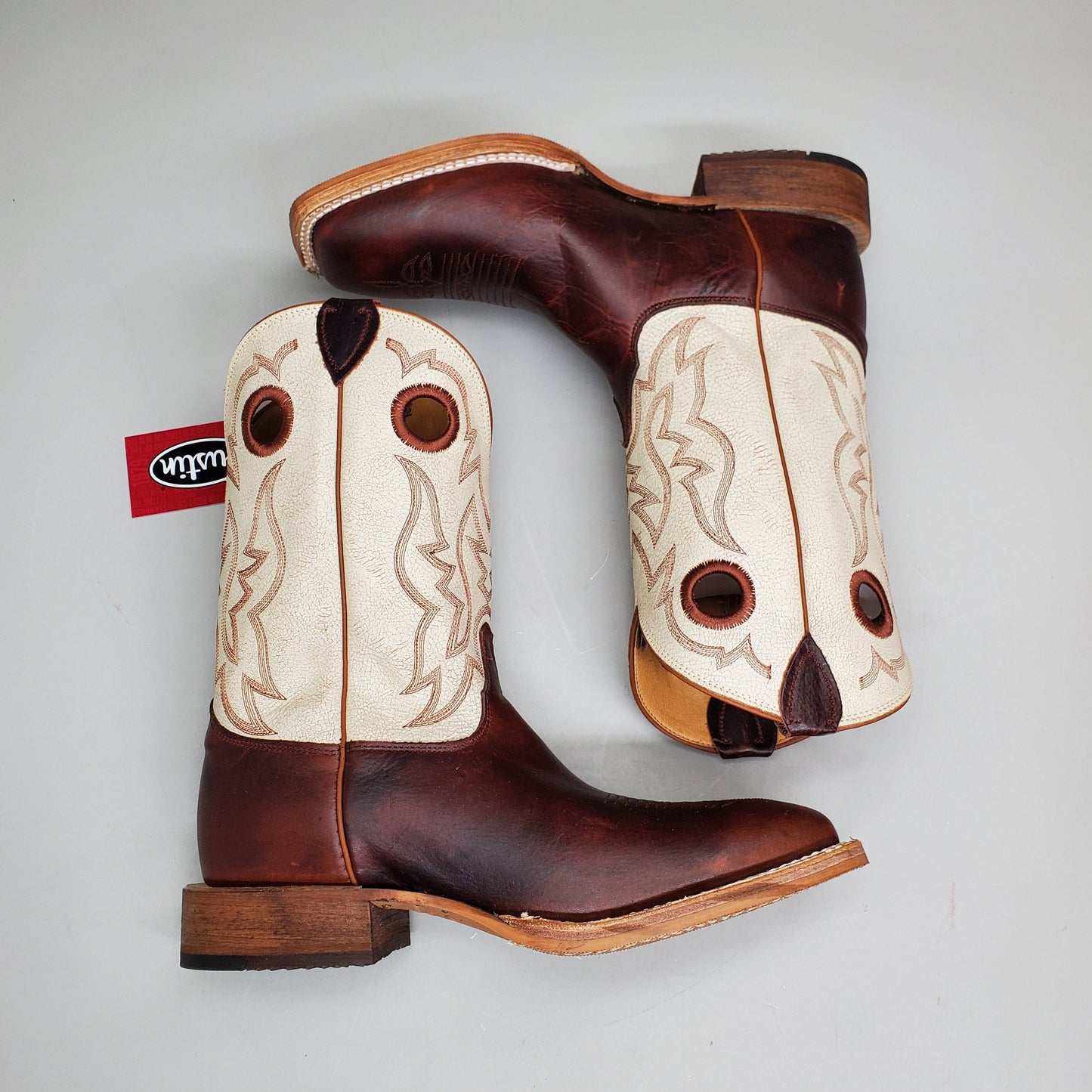 Justin Caddo Cognac Cowhide Boot Style #BR776 Size 10.5 EE