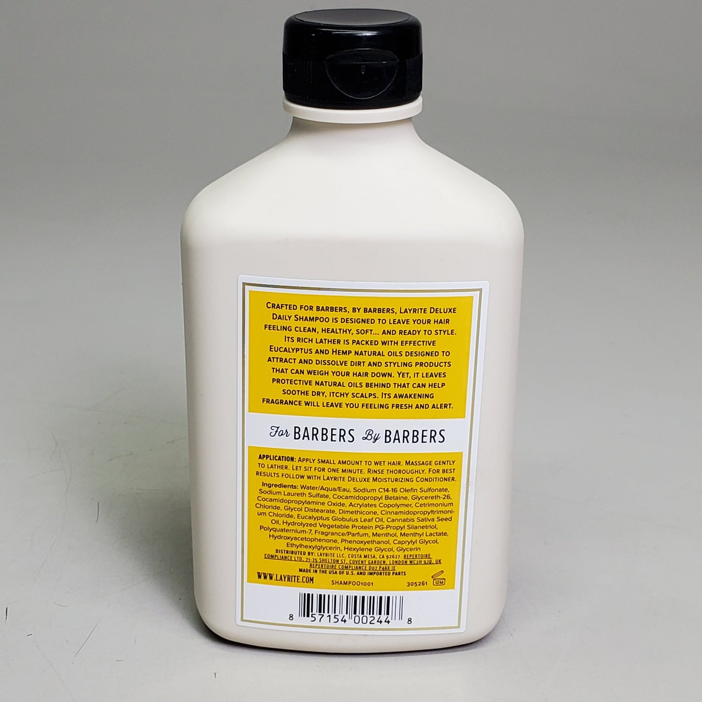 LAYRITE DELUXE Daily Shampoo 10 fl oz Crafted for Barbers